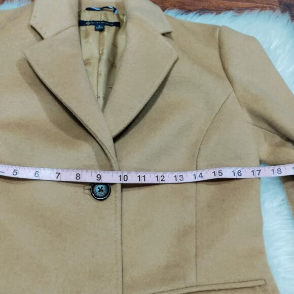 Brooks Brothers Wool Blend Camel Colored Fully Lined Long Overcoat Size 2 - Picture 13 of 15